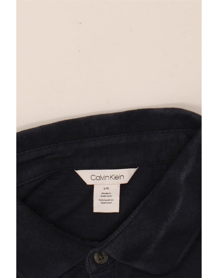 CALVIN KLEIN Herren-Poloshirt, groß, Grau, Farbblock