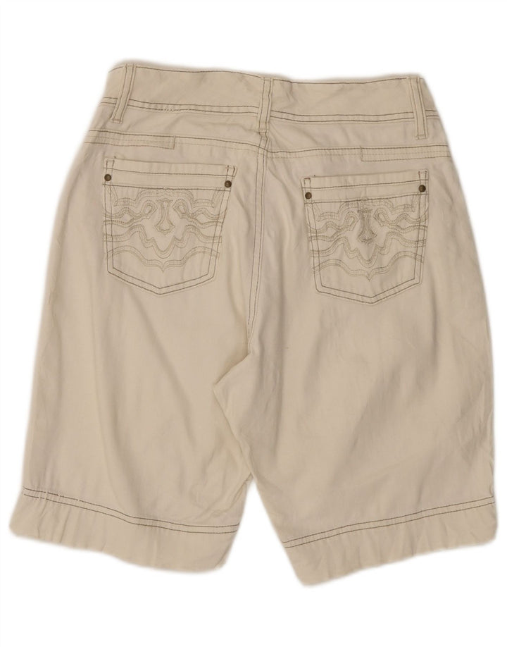 LEE Damen Slender Secret Casual Shorts US 8 Medium W28 Weiße Baumwolle