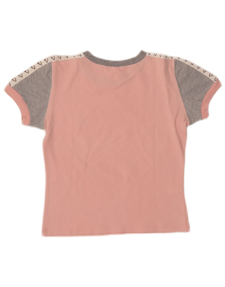 ARENA Damen Crop Graphic T-Shirt Top UK 14 Mittelrosa Colourblock-Baumwolle