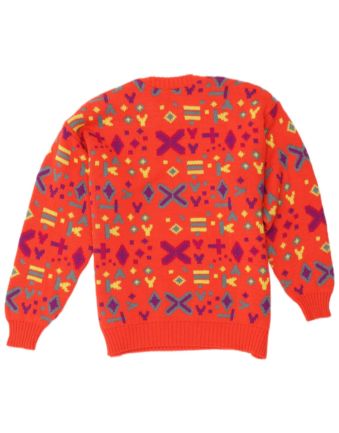 Pancari Herren-Pullover mit Rundhalsausschnitt, große rote geometrische Wolle