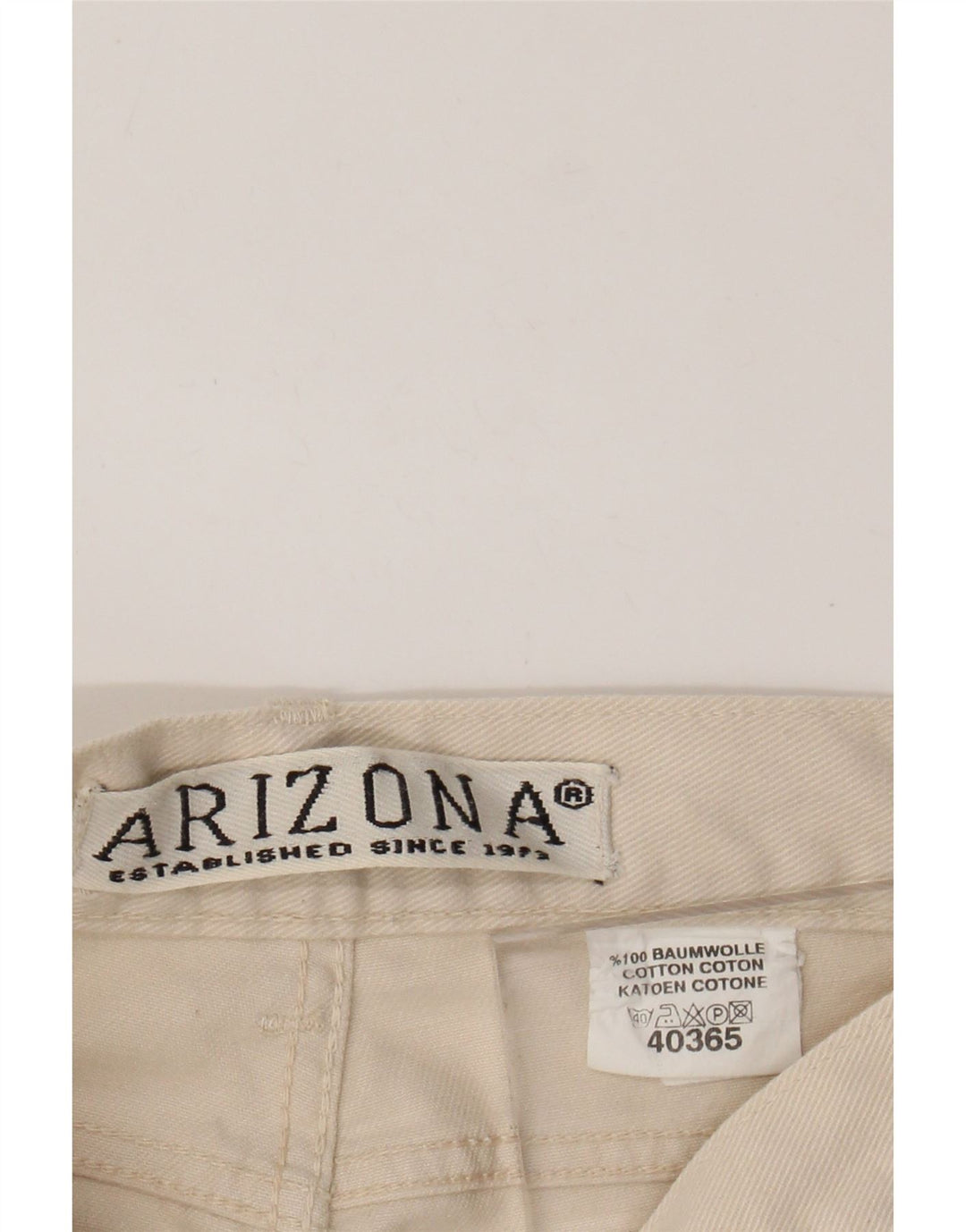 ARIZONA Damen-Freizeithose mit hoher Taille, konisch zulaufend, W28, L28, Beige, Baumwolle