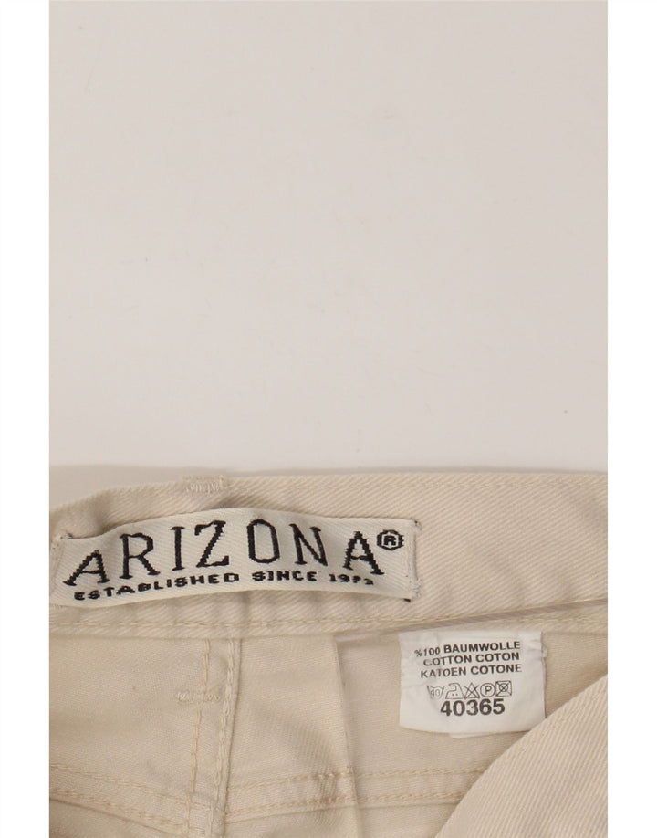 ARIZONA Damen-Freizeithose mit hoher Taille, konisch zulaufend, W28, L28, Beige, Baumwolle