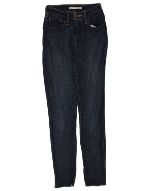 Levi's Damen 721 High Rise Skinny Jeans W24 L28 Marineblau Baumwolle