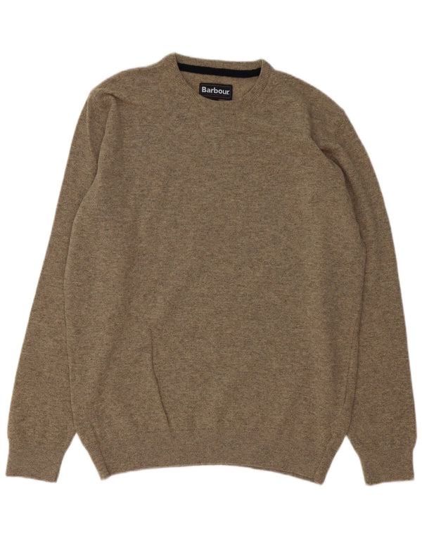 Barbour Herren-Pullover mit Rundhalsausschnitt, große graue Wolle