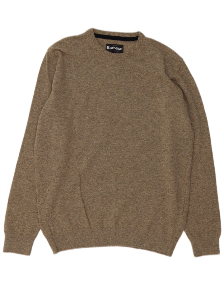 Barbour Herren-Pullover mit Rundhalsausschnitt, große graue Wolle