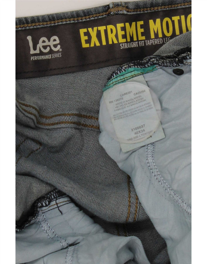 Lee Herren Extreme Motion Straight Jeans W46 L34 Blaue Baumwolle