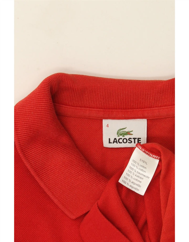Lacoste Herren-Poloshirt, Größe 4, mittelrote Baumwolle
