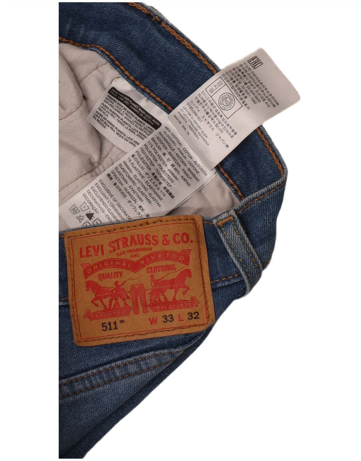Levi's Herren 511 Slim Jeans W33 L32 Blaue Baumwolle