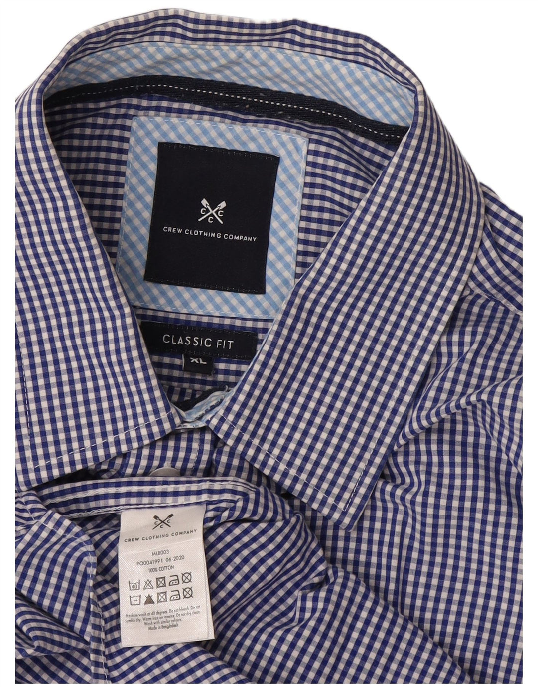 J. Crew Herren-Hemd mit klassischer Passform, XL, blaues Gingham-Baumwolle