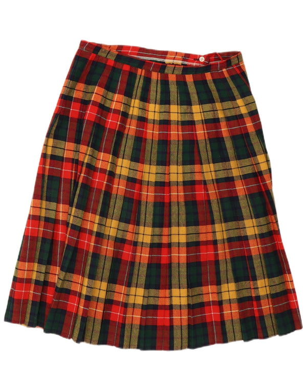 Vintage Damen Geometrischer Wickelrock IT 44 Medium W29 Mehrfarbig kariert