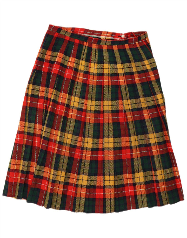 Vintage Damen Geometrischer Wickelrock IT 44 Medium W29 Mehrfarbig kariert