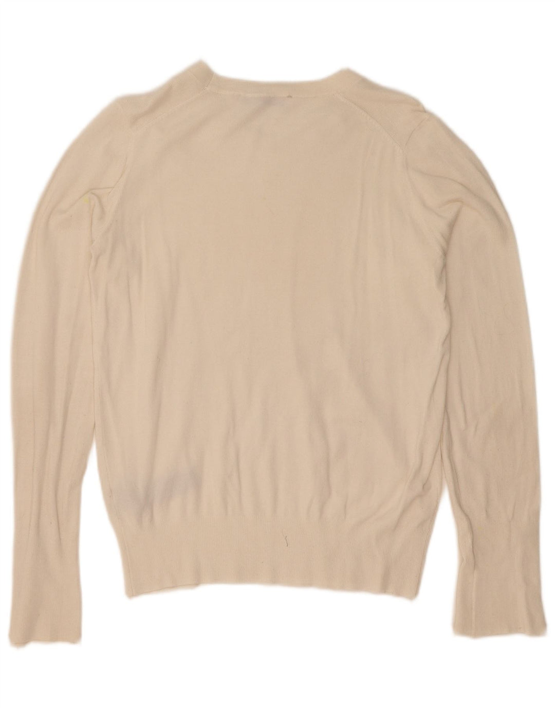 Zara Damen-Pullover mit U-Boot-Ausschnitt, UK 12, mittelweiße Viskose