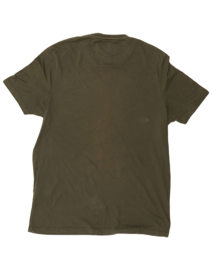 LYLE & SCOTT Herren T-Shirt Top Large Khaki Colourblock Baumwolle