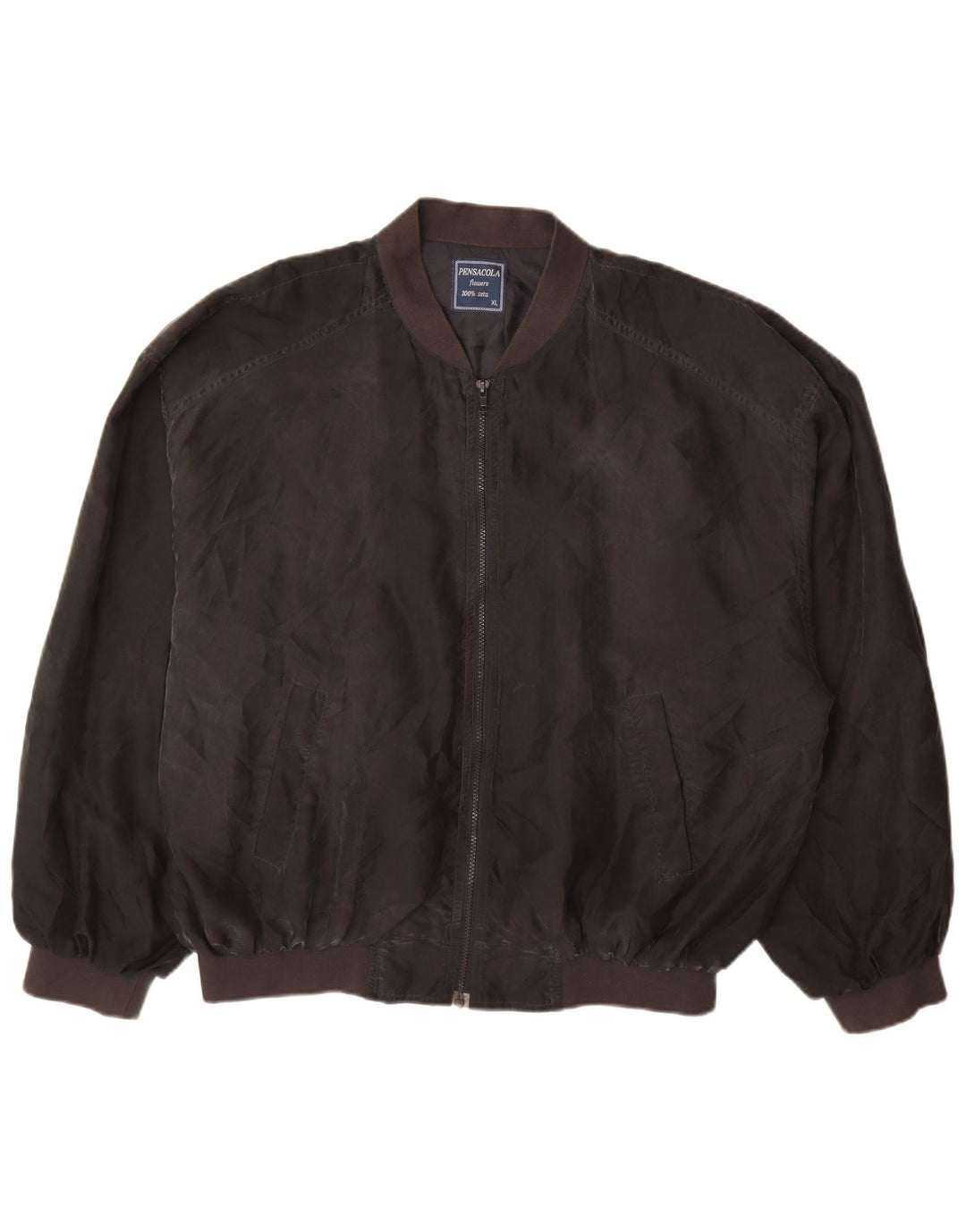 Pensacola Herren Bomberjacke UK 42 XL Schwarze Seide