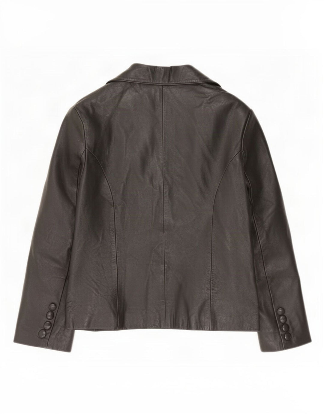 Apart Damen 1-Knopf-Lederblazer IT 44 Mittelschwarz