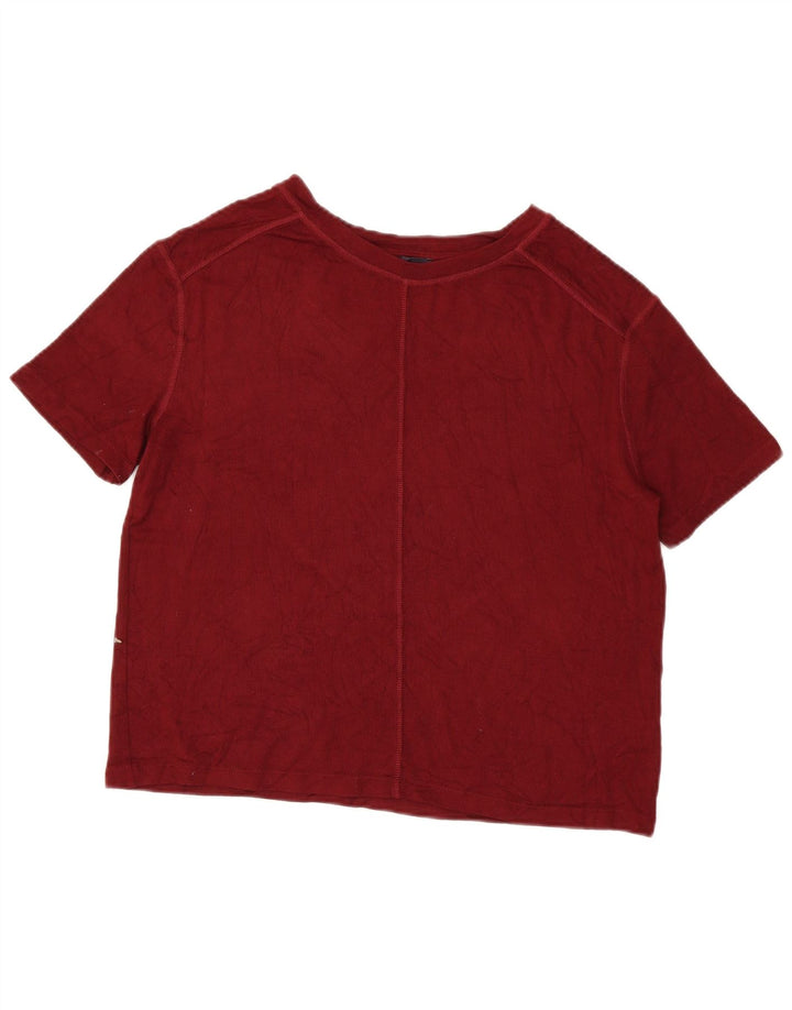Marks & Spencer Damen T-Shirt Top UK 14 Medium Burgund Viskose