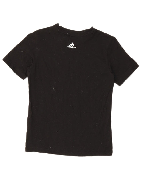 Adidas Jungen T-Shirt mit Grafik, 9–10 Jahre, schwarze Baumwolle