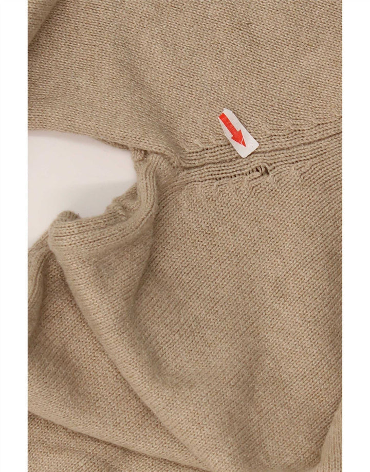 Crew Clothing Herren-Pullover mit normaler Passform und Reißverschluss am Hals, mittelbeige Baumwolle