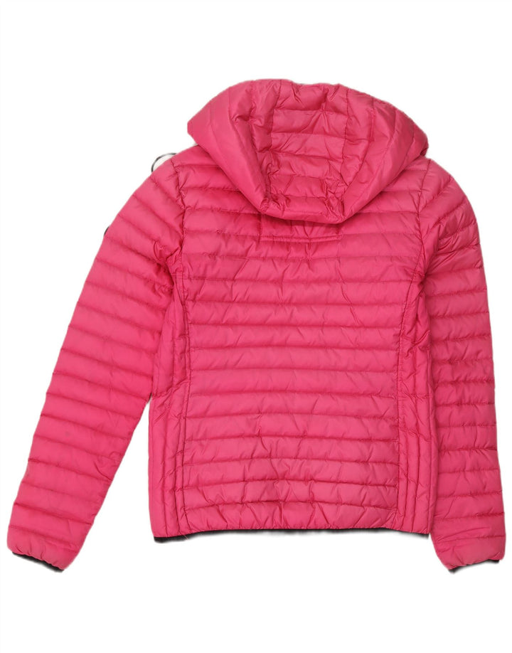 Superdry Wattierte Jacke mit Kapuze für Damen, UK 10, Small, Rosa, Nylon