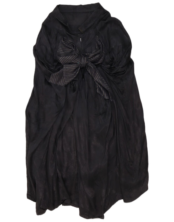 Vintage Damen Poncho Zeltkleid Einheitsgröße Schwarz