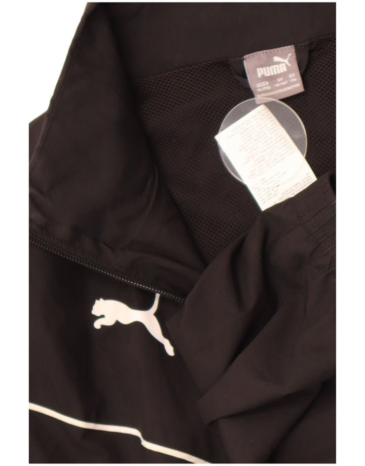 Puma Jungen-Trainingsanzug-Top-Jacke, 15–16 Jahre, schwarzes Polyester