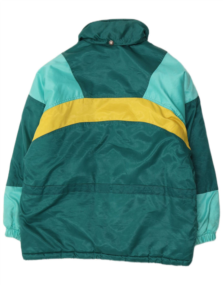 Brugi Damen-Skijacke in Übergröße, UK 14, mittelgrünes Farbblock-Polyester
