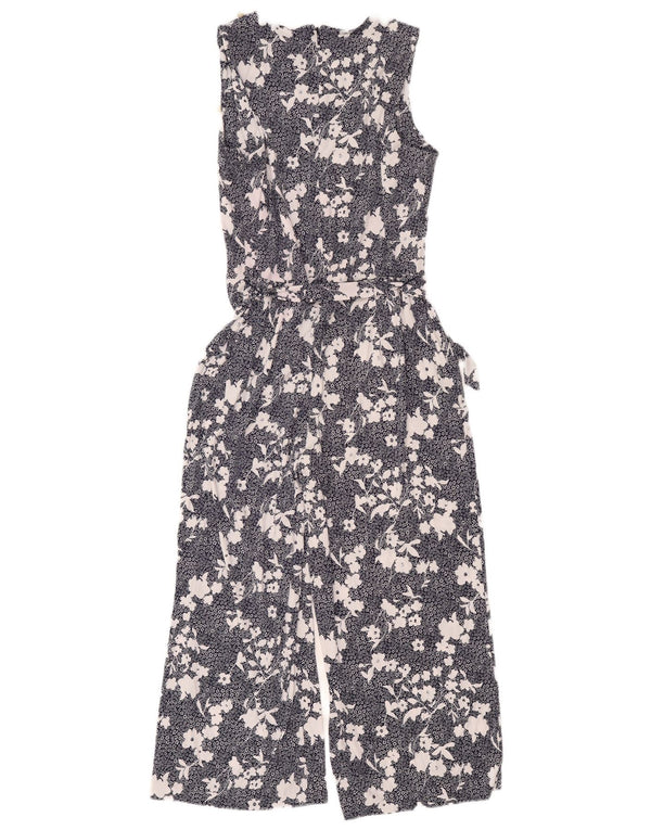 Michael Kors Ärmelloser Damen-Jumpsuit UK 12 Mittel Marineblau mit Blumenmuster