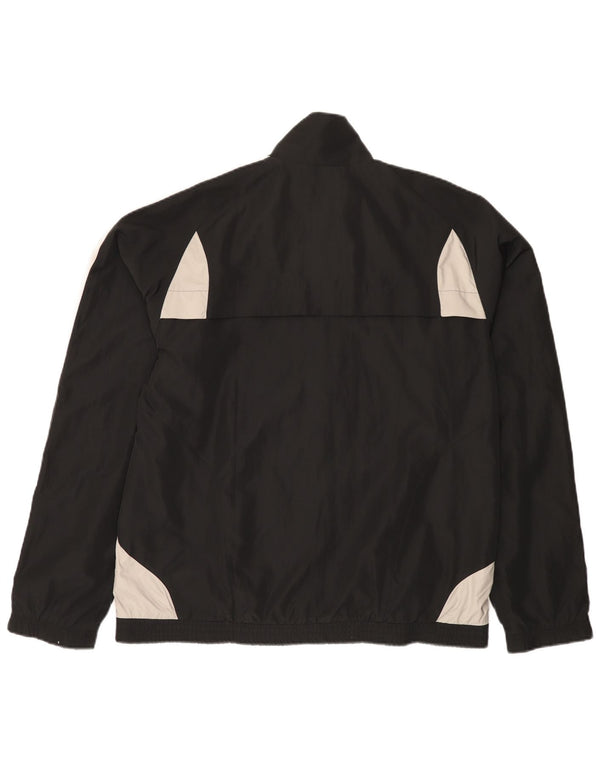 Adidas Herren-Trainingsanzugoberteil, UK-Größe 42/44, großes schwarzes Colourblock-Polyester