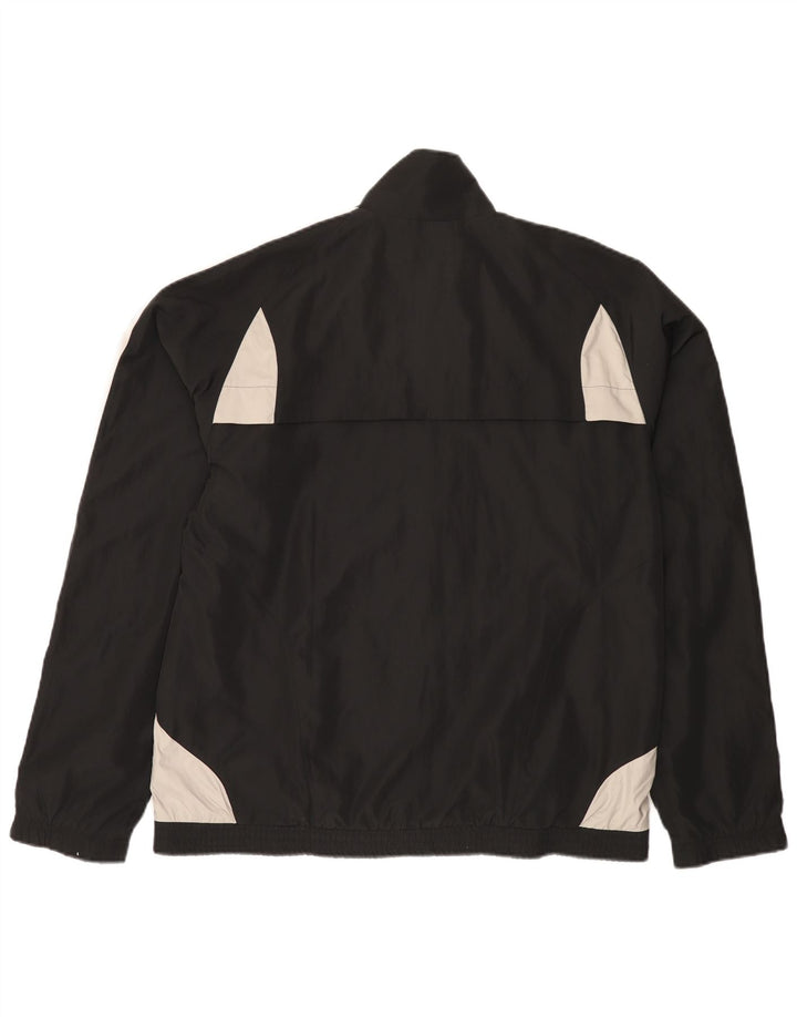 Adidas Herren-Trainingsanzugoberteil, UK-Größe 42/44, großes schwarzes Colourblock-Polyester