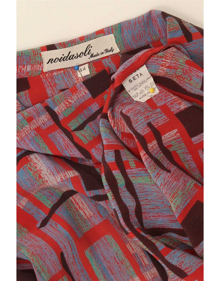 Vintage Damen übergroße Hemdbluse IT 44 Medium Mehrfarbig Geometrisch