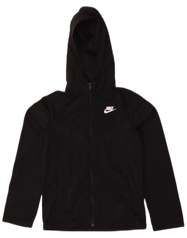 Nike Mädchen-Trainingsanzug mit Kapuze, Top-Jacke, 12–13 Jahre, groß, schwarzes Polyester