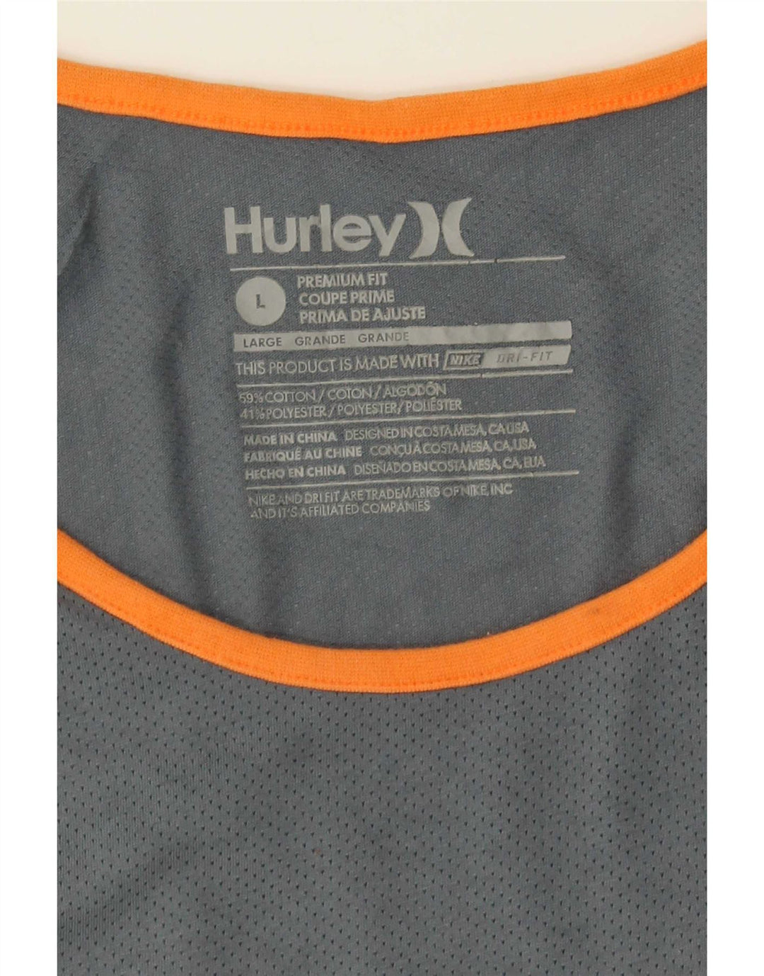 Hurley Herren-Weste mit Premium-Passform, groß, grau gestreift, Baumwolle