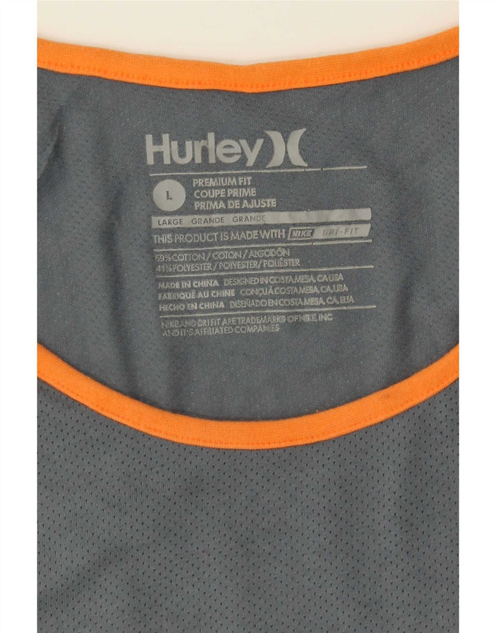 Hurley Herren-Weste mit Premium-Passform, groß, grau gestreift, Baumwolle