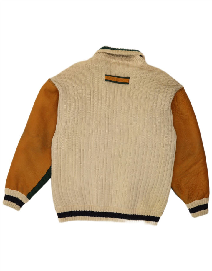 Umberto Bilancioni Herrenjacke UK 40 Großes gelbes Colourblock-Leder