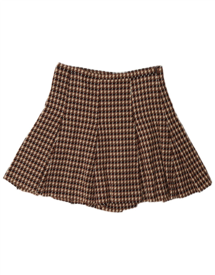 i Blues Damen Cullotes Shorts UK 8 Small W27 Braun karierte Wolle