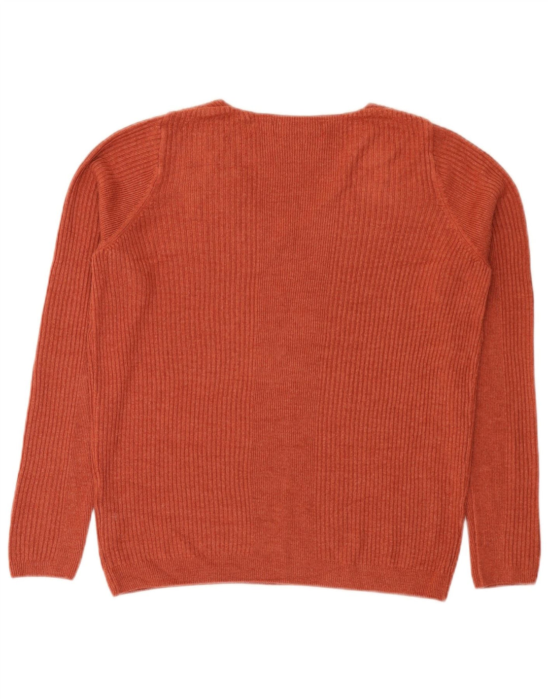 Marks & Spencer Damen-Pullover mit V-Ausschnitt, UK 12, Mittelorange, Acryl