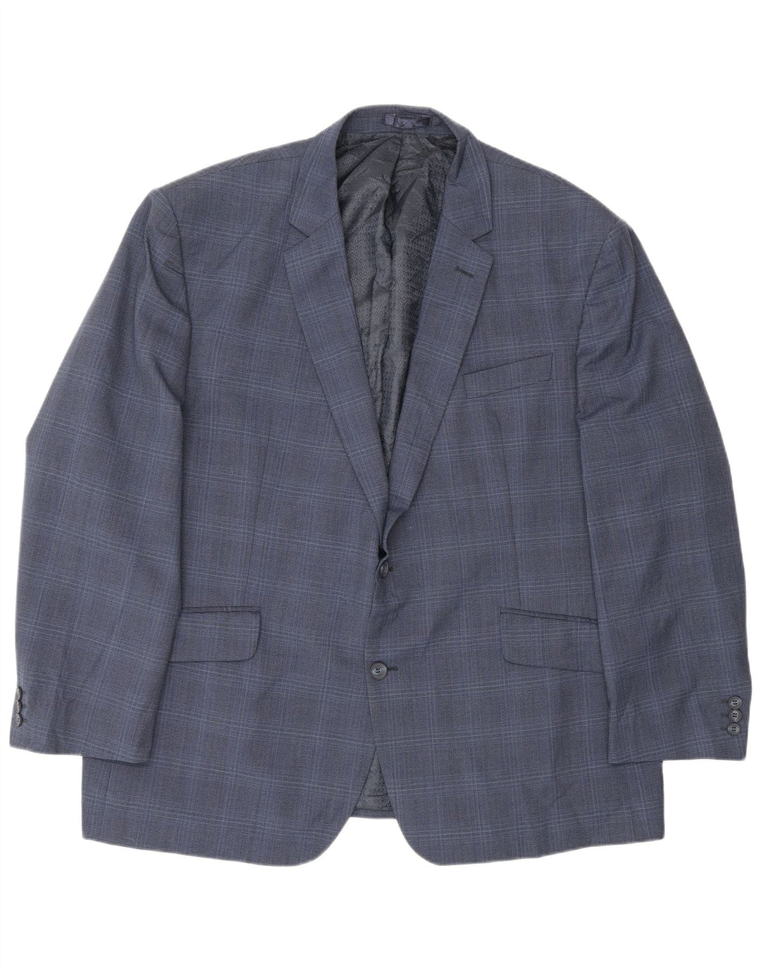 Pierre Cardin Herren 2-Knopf-Blazerjacke UK 50 5XL Marineblau kariert