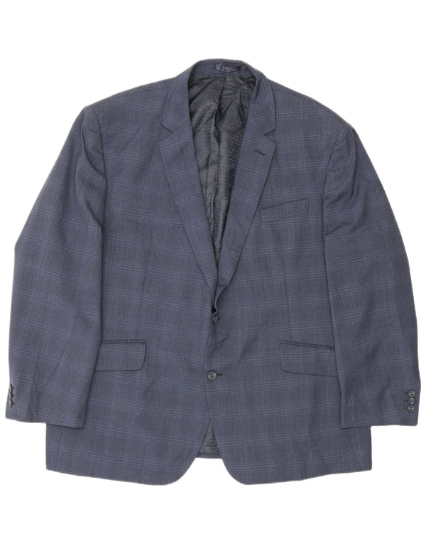 Pierre Cardin Herren 2-Knopf-Blazerjacke UK 50 5XL Marineblau kariert