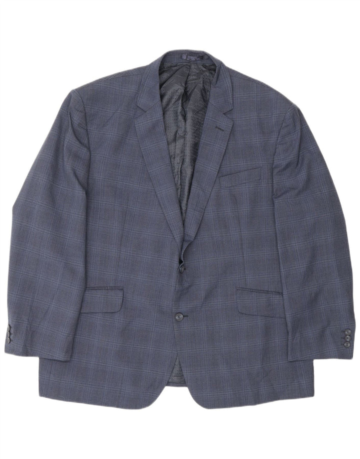 Pierre Cardin Herren 2-Knopf-Blazerjacke UK 50 5XL Marineblau kariert