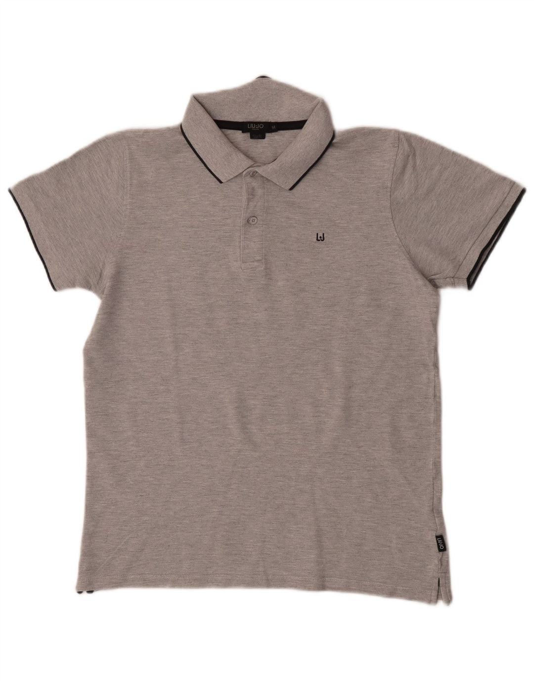 Liu Jo Slim-Fit-Poloshirt für Herren aus mittelgrau gesprenkelter Baumwolle