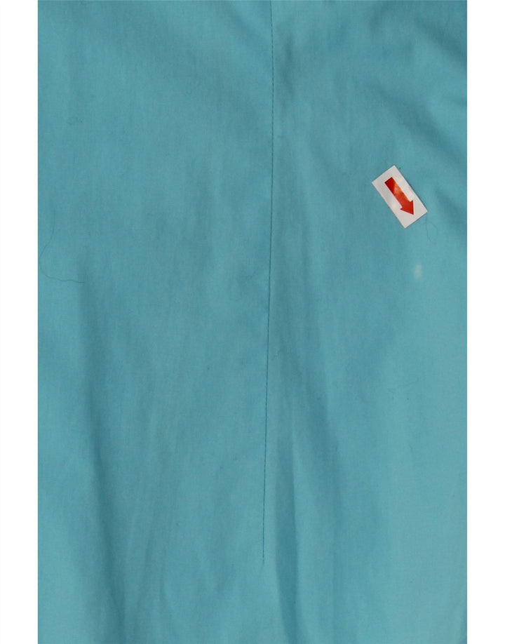 TOMMY HILFIGER Damen Kurzarmhemd UK 14 Mittelblaue Baumwolle