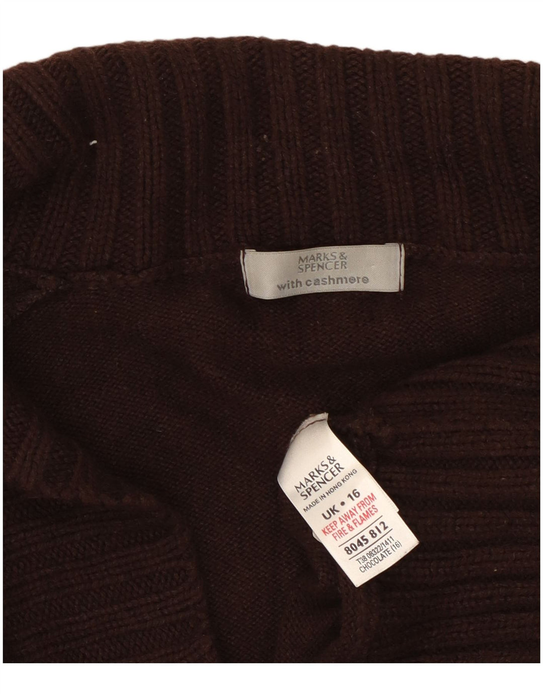 Marks & Spencer Damen-Cardigan-Pullover UK 16 Große braune Baumwolle