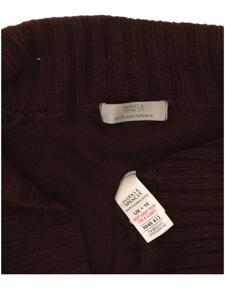 Marks & Spencer Damen-Cardigan-Pullover UK 16 Große braune Baumwolle