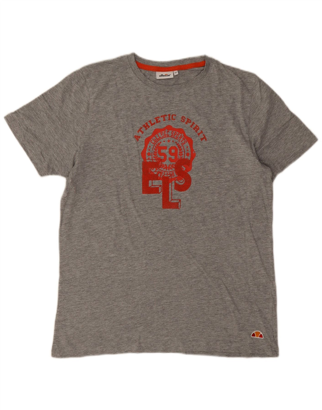 Ellesse Herren-T-Shirt mit Grafik, mittelgrau gesprenkelte Baumwolle