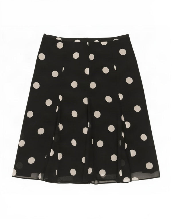 Marks & Spencer Damen A-Linienrock UK 12 Medium W30 Schwarz gepunktet
