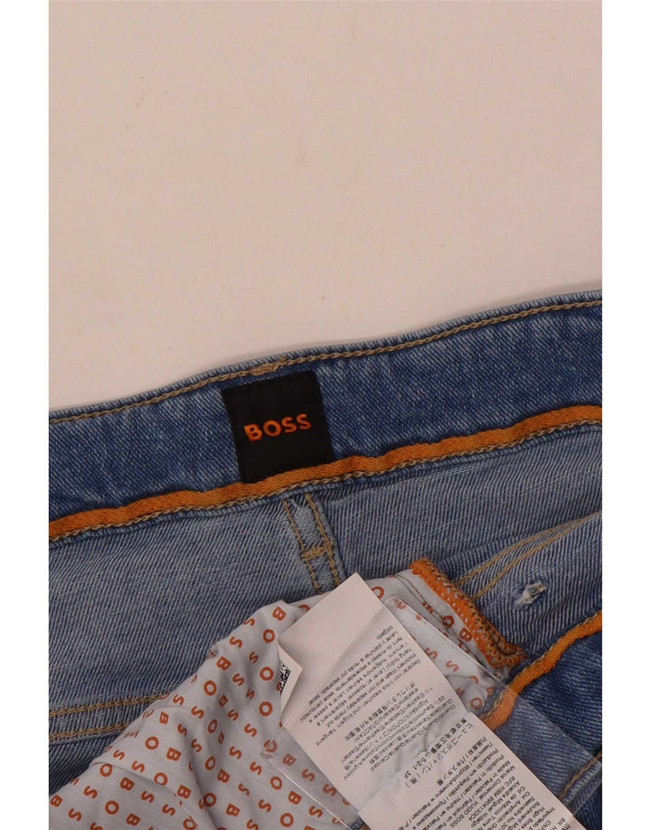 Hugo Boss Herren Straight Jeans W44 L32 Blaue Baumwolle