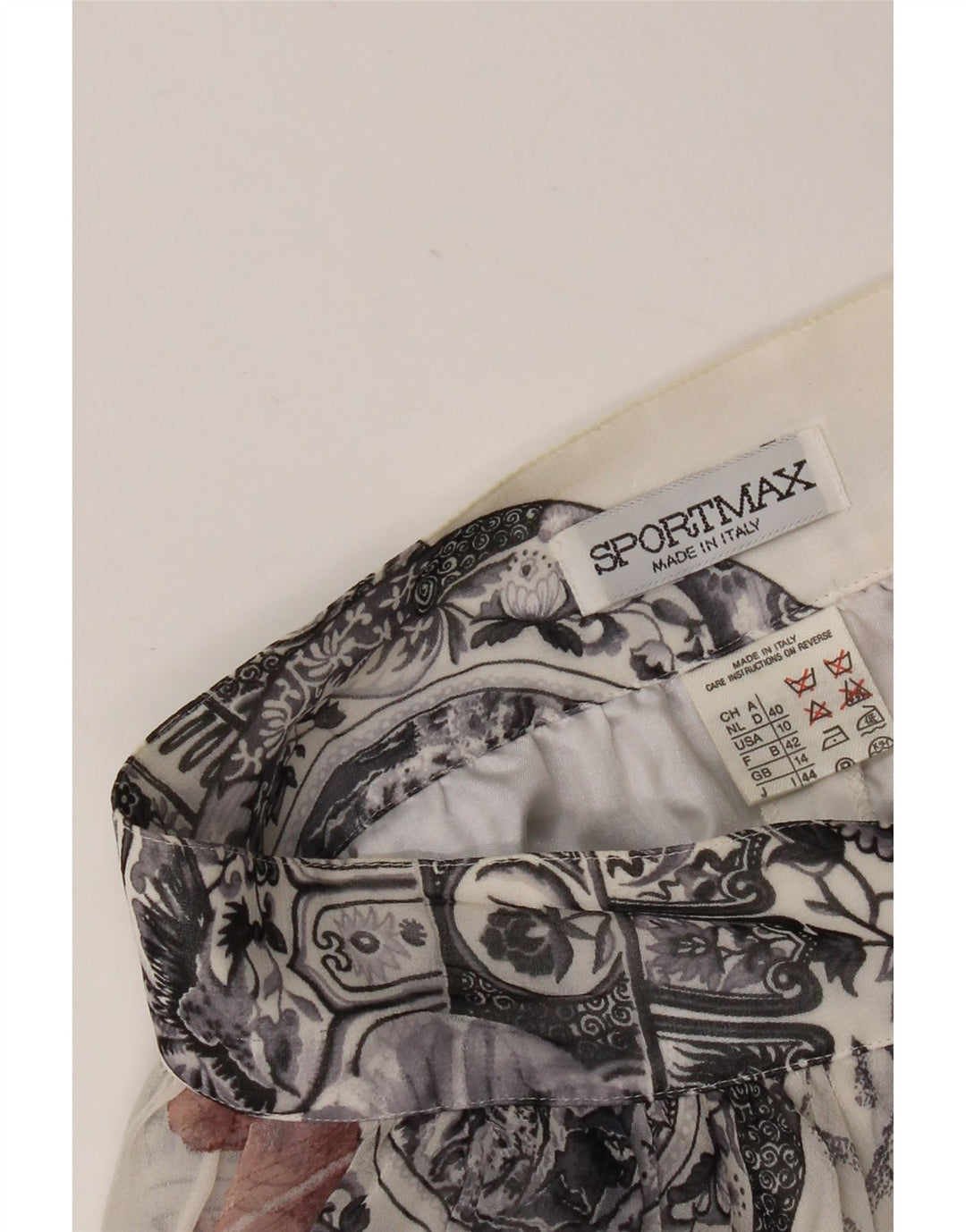 Sportmax Womens Abstract Pattern Mini Flared Rock UK 14 Medium W28 Weiß