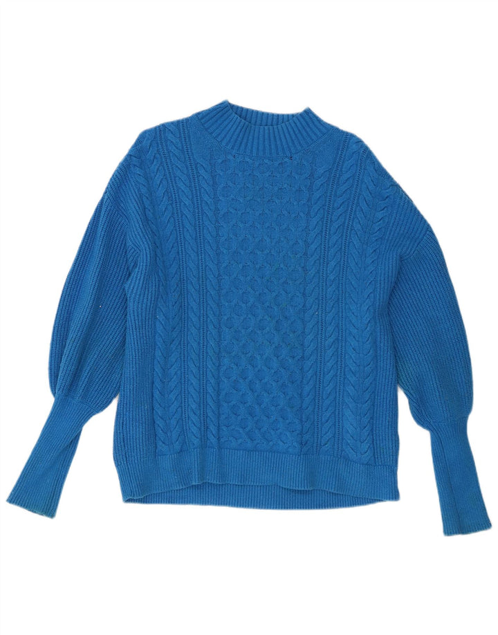 Marks & Spencer Rollkragenpullover für Damen, Gr. 16, Größe L, blau, Viskose