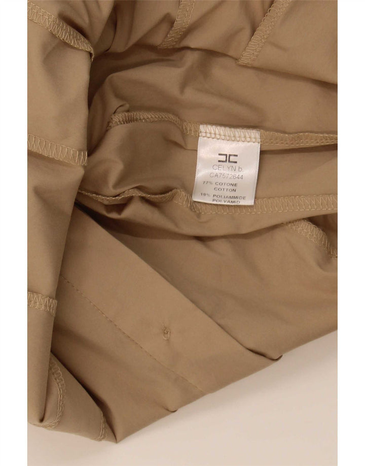 Elisabetta Franchi Damen-Hemdbluse mit Rüschen vorne IT 42 Mittelbeige