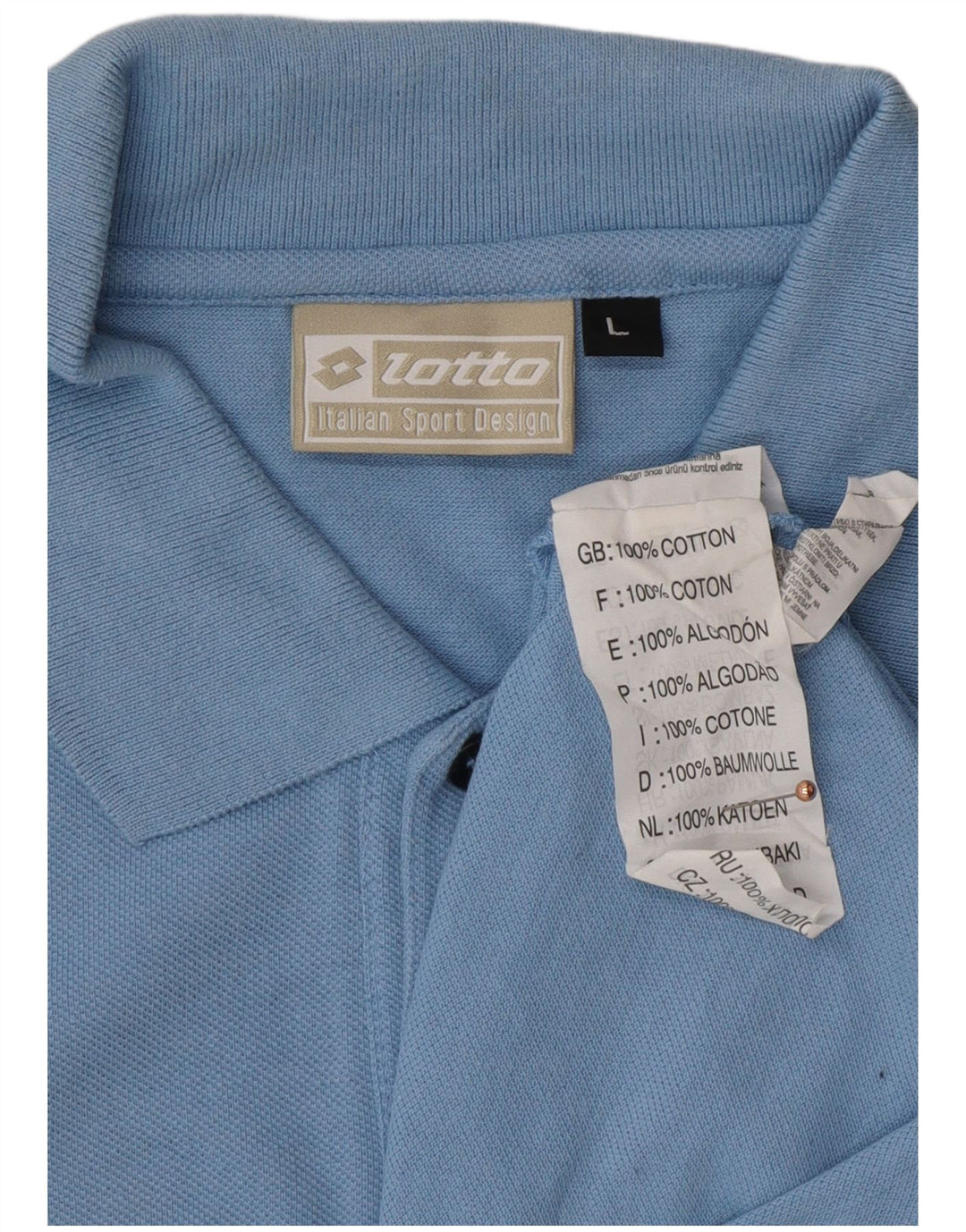 LOTTO Herren-Poloshirt, groß, blaue Baumwolle